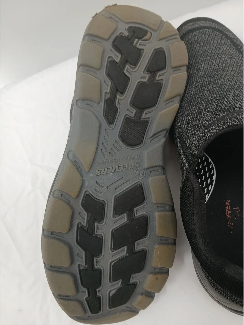 Skechers Air Cooled Arch Fit Shoes Mens 9.5 Gray Black Slip-on Loafers  Casual